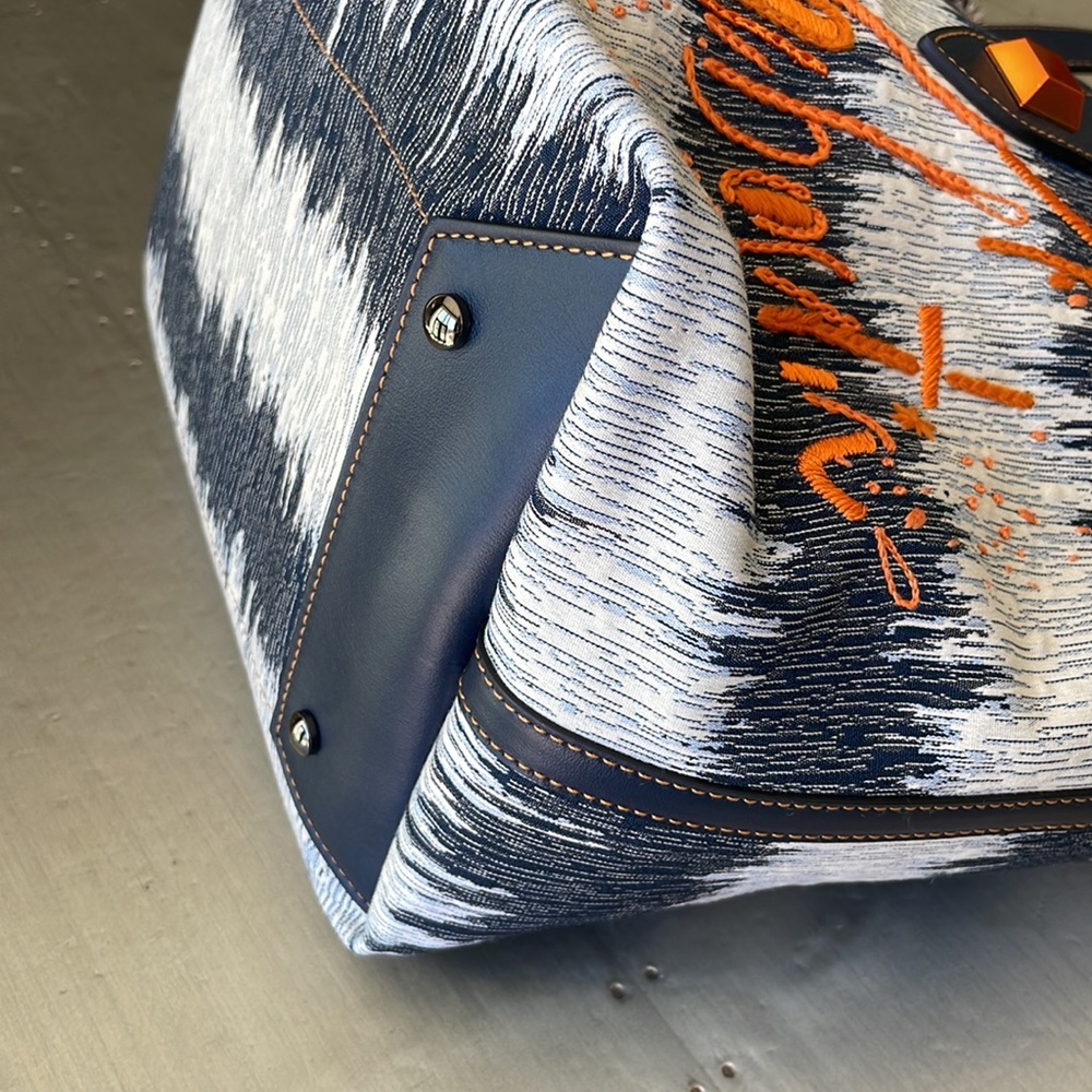 Christian louboutin frangibus tote large denim orange kansai beach bag shopper - Picture 7 of 15
